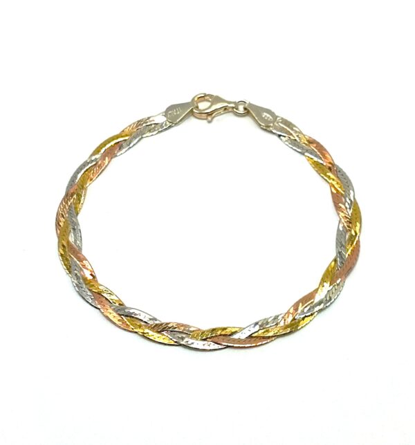 Pulsera trenzada tricolor