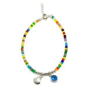 Pulsera Concha y ojo turco